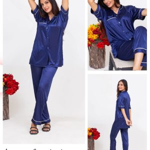 Night Suit For Girls Long Sleeve Silk Suit Nightwear